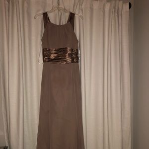 David’s bridal taupe chiffon bridesmaid dress